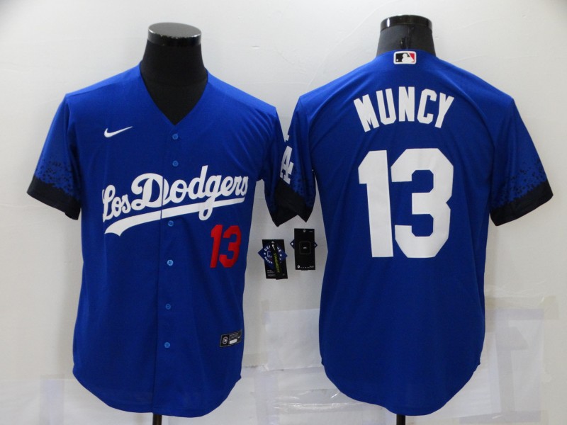 Men Los Angeles Dodgers 13 Muncy Blue City Edition Game Nike 2021 MLB Jersey